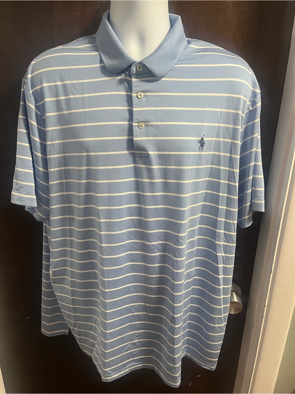 Men’s Polo Ralph Lauren Polo performance Blue striped Classic Fit Size XL